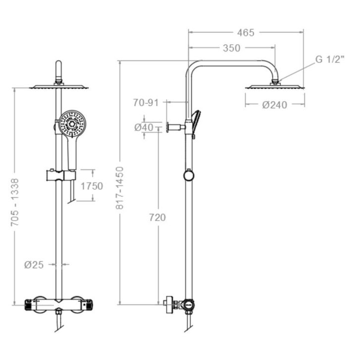 Colonne de douche thermostatique - Ibaya - SIDER - Chromée -1