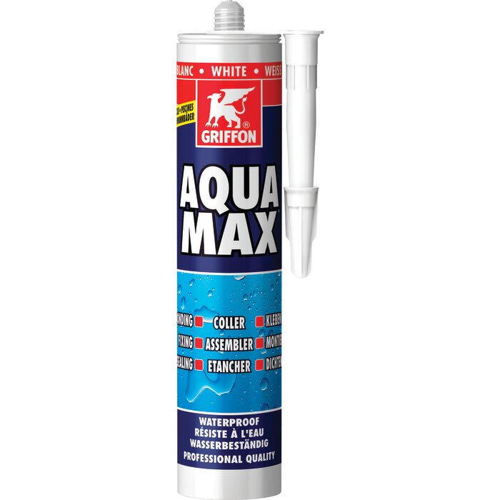 Colle de montage et mastic d'étanchéité – GRIFFON – Aqua Max Piscine – 425 g - Blanc-1