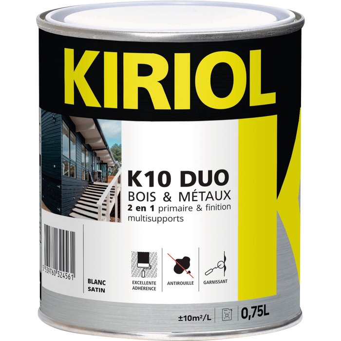 Peinture kirikol K10 - Blanc satin - 0,75 l - Comus-1