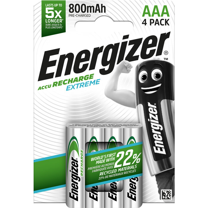 Pile rechargeable – ENERGIZER – AAA/HR03 – 1,2 V – Recharge Extreme – Vendu par 4-1
