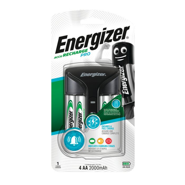 Chargeur de piles rechargeables – ENERGIZER – AA/AAA – NiMH – 100-240 V – Avec 4 piles AA 2000 mAh-2