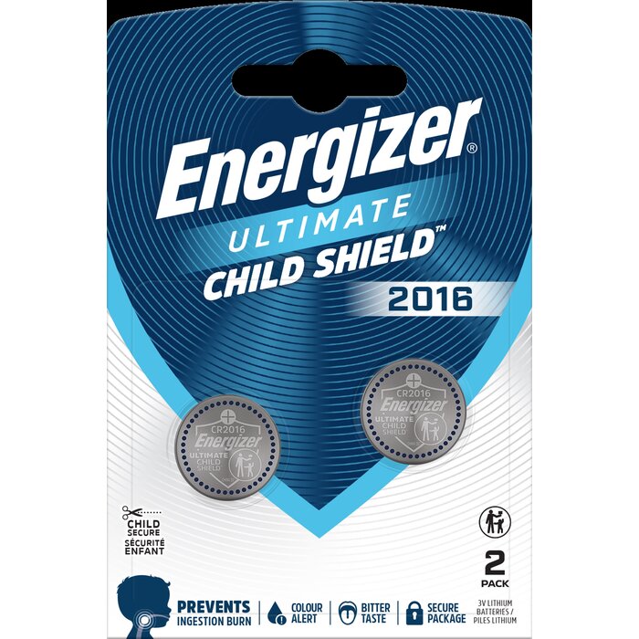 Pile bouton lithium – ENERGIZER – CR2016 – 3 V – Ultimate Child Shield – Vendu par 2-1