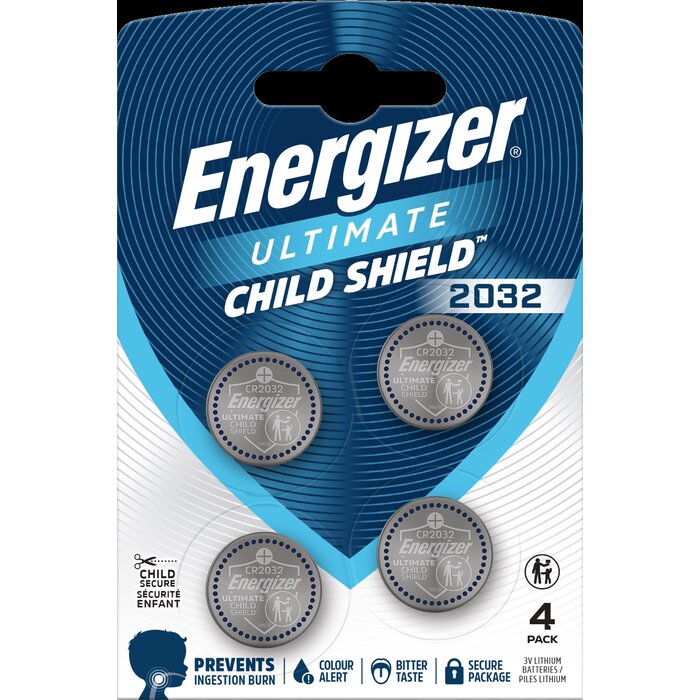 Pile bouton lithium – ENERGIZER – CR2032 – 3 V – Ultimate Child Shield – Vendu par 4-1