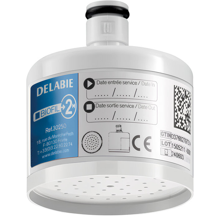 Filtre robinet et douche murale - DELABIE - Biofil 2 mois - Ø 56 mm-1
