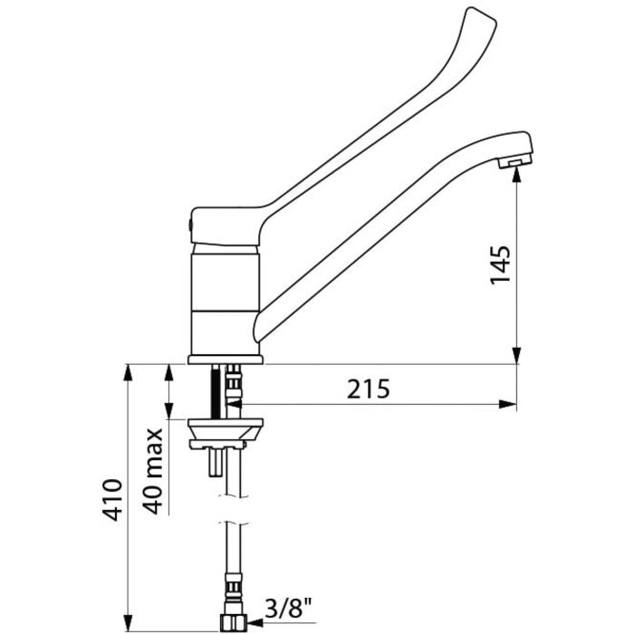 Mitigeur d'évier - DELABIE - Mécanique - 9 l/min - Commande par levier-1