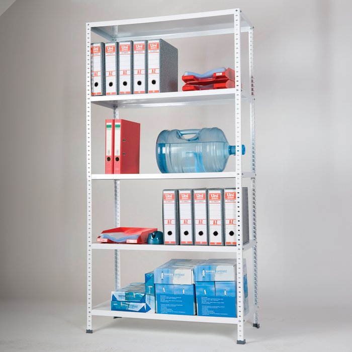 Étagère métal à boulonner Classic M - AR SHELVING - 5 tablettes - 70 kg/niveau - 90 x 180 x 30 cm-5