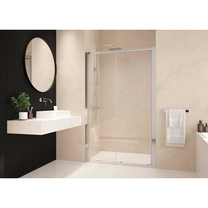 Porte de douche coulissante - LEDA - Vista - 2 vantaux - Accès de face - 120cm-1