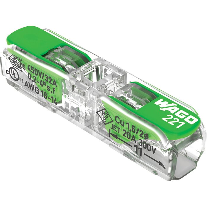 Borne de connexion avec levier - WAGO - 2x4 mm² - Vendu par 60-1