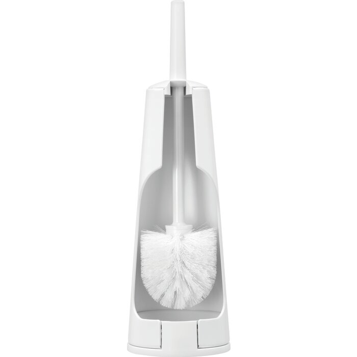 Brosse WC avec support – BRABANTIA – ReNew – Blanc - acier inoxydable-1