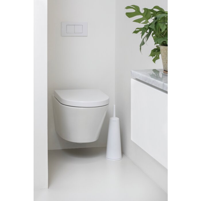 Brosse WC avec support – BRABANTIA – ReNew – Blanc - acier inoxydable-3