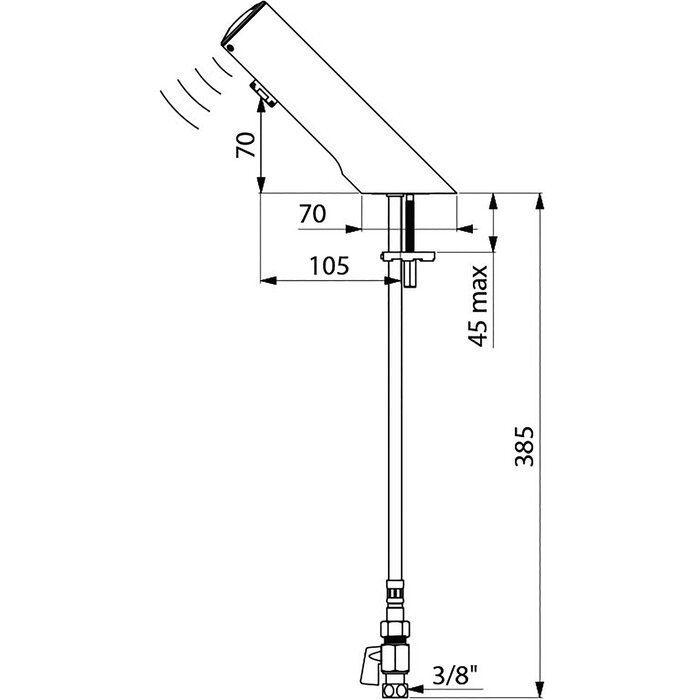 Robinet de lavabo automatique – DELABIE – Tempomatic 4 – Piles intégrées sans contact-1