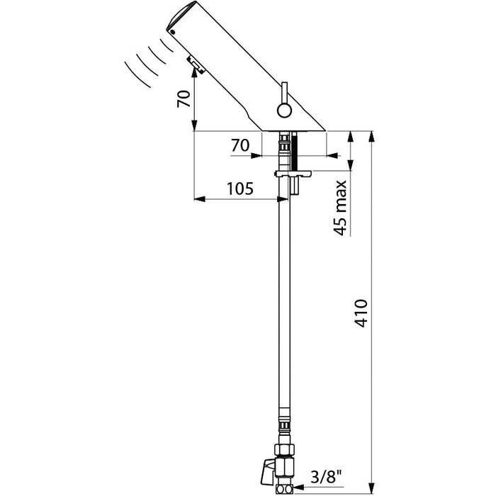 Mitigeur de lavabo automatique infrarouge – DELABIE – Tempomatic mix 4 – sans contact PMR-1