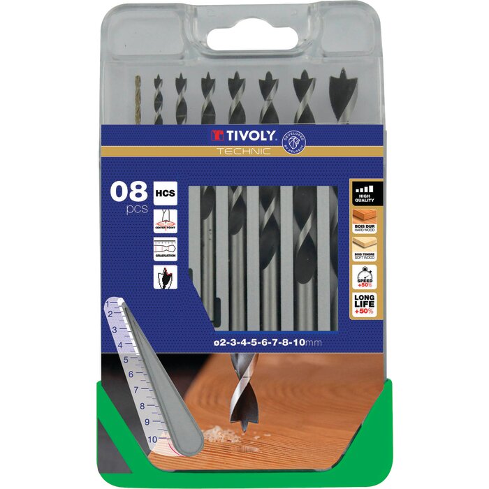 Coffret de 8 mèches à bois - Tivoly-2