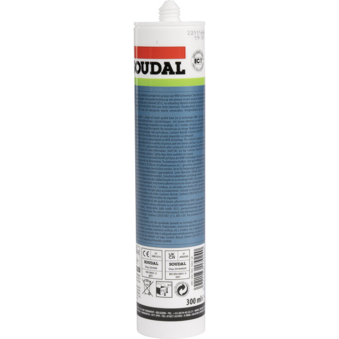 Mastic élastique - HMX Sanitary pro - SOUDAL - Blanc -3