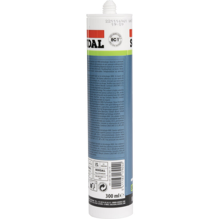 Mastic élastique - HMX Sanitary pro - SOUDAL - Blanc -4