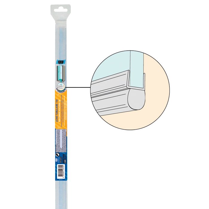 Baguette PVC joint tubulaire - Bas de porte de douche - 1 m - Geb-3