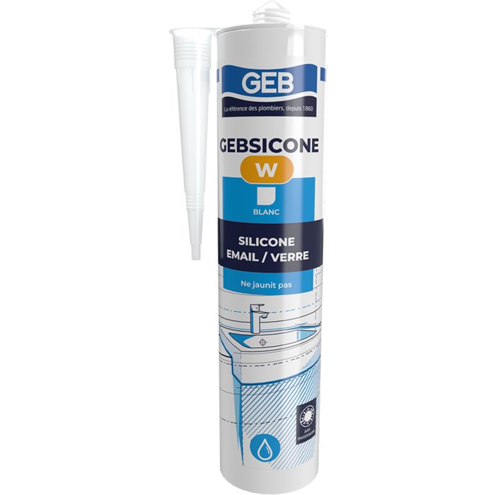 Mastic silicone Gebsicone W - Fongicide - Spécial sanitaire