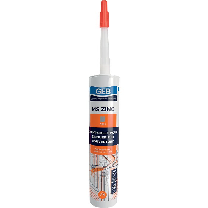 Mastic-colle pour zinguerie  - Ms zing - GEB - 290 ml