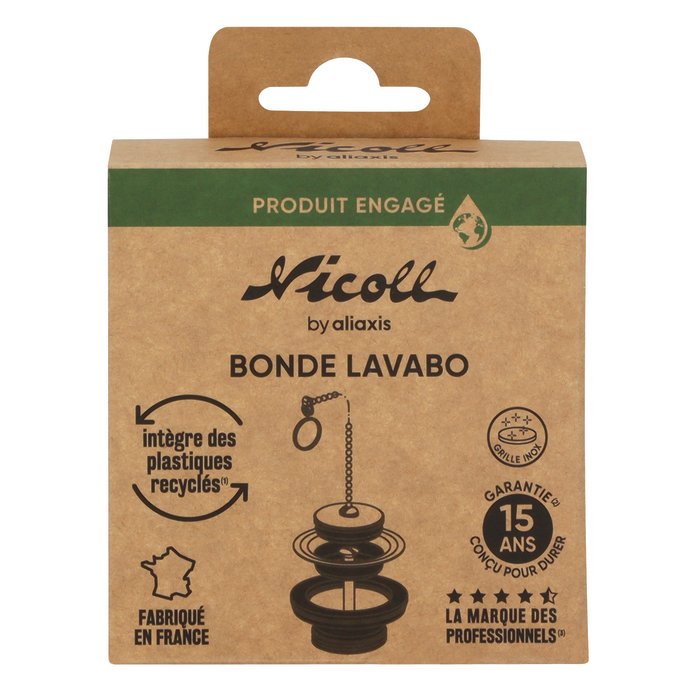 Bonde lavabo - NICOLL - Bouchon-chaînette  - Débit 23L/min-3