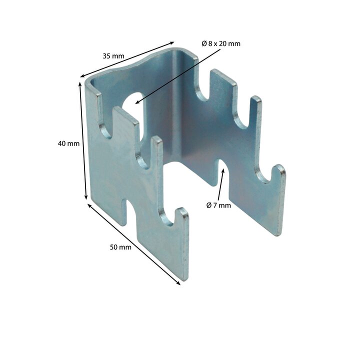 Support pour radiateur en acier - ING FIXATION - Embrase carrée - L. 100mm - Vendu par 10-1