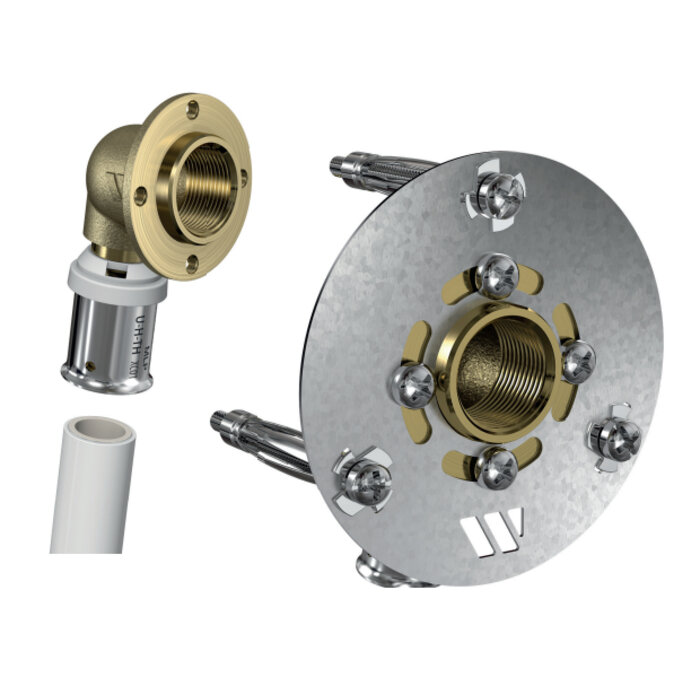 Kit de fixation robinetterie encastrée multicouche – WATTS – Robifix MC Mono – Coudé femelle 1/2" – Ø16-2