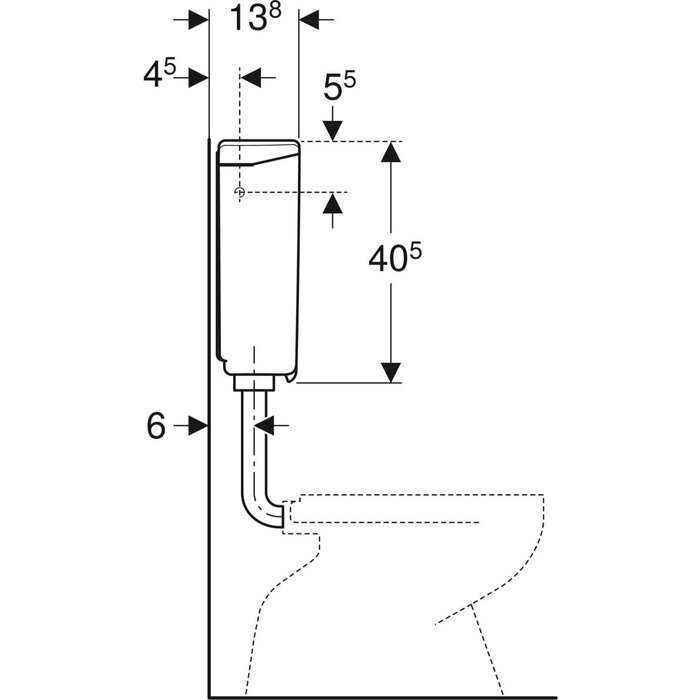 Réservoir WC - AP 140 - Geberit - Semi-bas - Avec coude-1