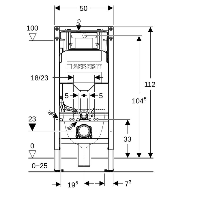 Bâti-support mural - Duofix - GEBERIT - Hauteur 112 cm-1