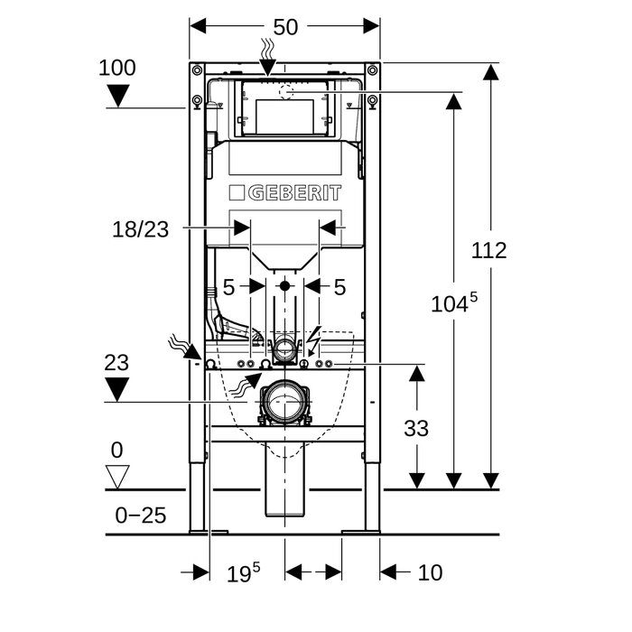 Bâti-support - Duofix - GEBERIT - Autoportant - Hauteur 112 cm-1
