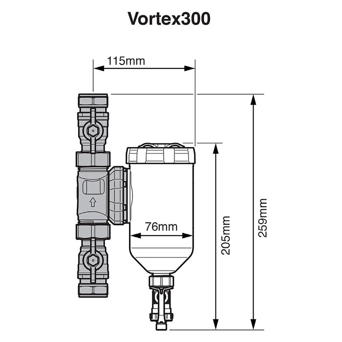 Filtre magnétique - SENTINEL - Vortex 300 - Vanne 22mm-1
