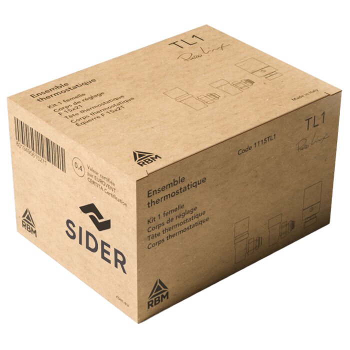 Ensemble thermostatique - SIDER - Equerre femelle - 3/8"-1