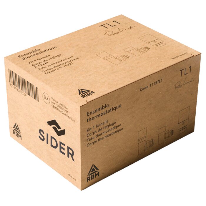 Ensemble thermostatique - SIDER - Equerre femelle - 1/2"-2