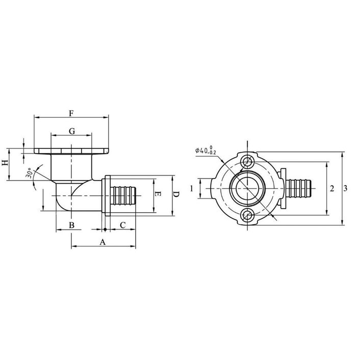 Sortie de cloison - Sertigliss - PBtub - Pour tube Ø 10 x 12 -1