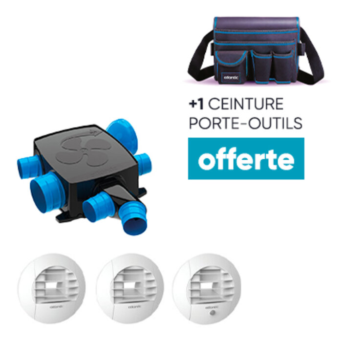 VMC simple flux hygroréglable Hygrocosy Flex + 1 ceinture porte-outils