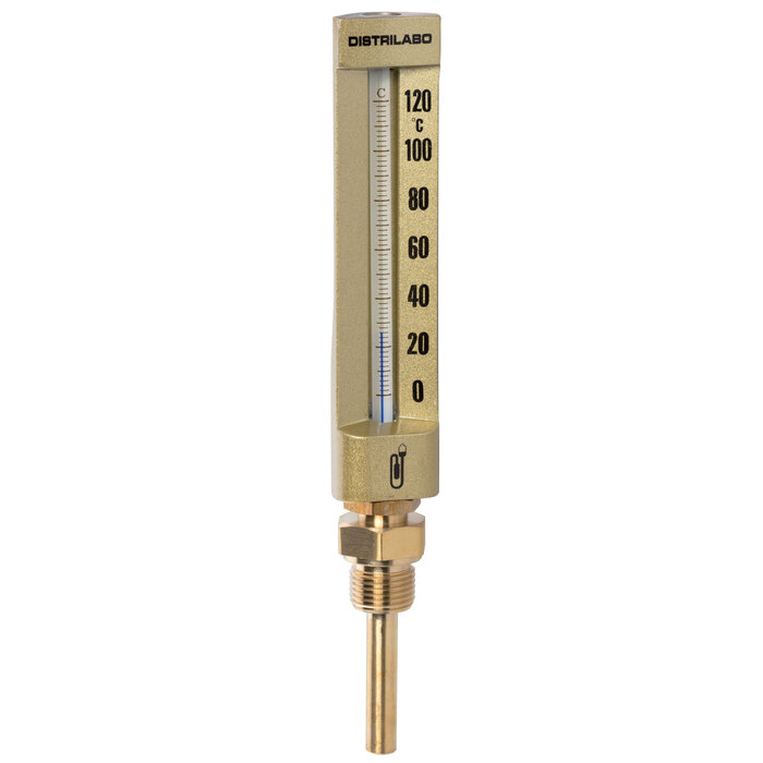 Thermomètre droit – DISTRILABO – 0/+120°C – Plongeur 100 mm-1