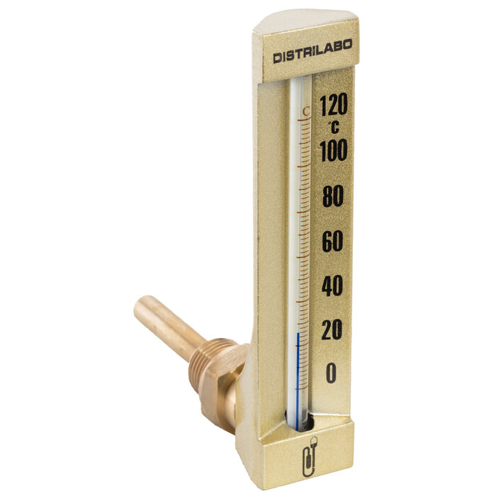Thermomètre équerre – DISTRILABO – 0/+120°C – Plongeur 100 mm-1