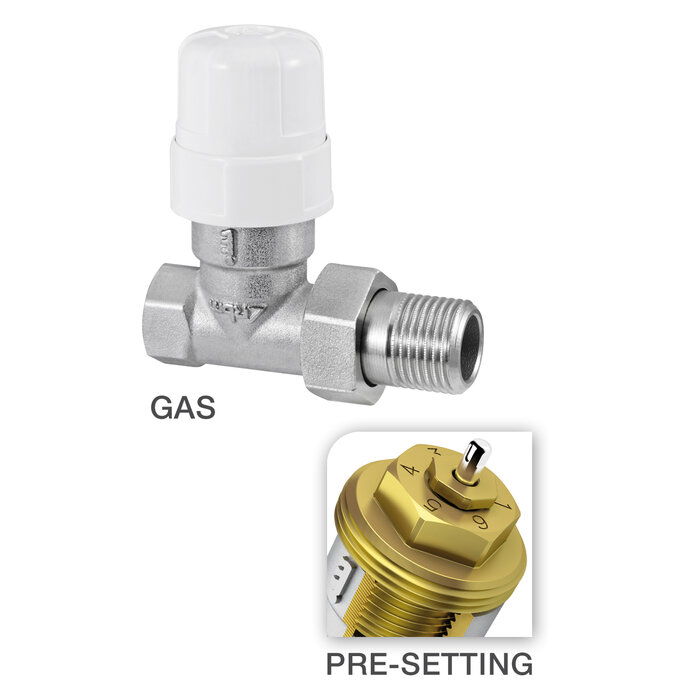 Robinet thermostatique droit avec pré-réglage