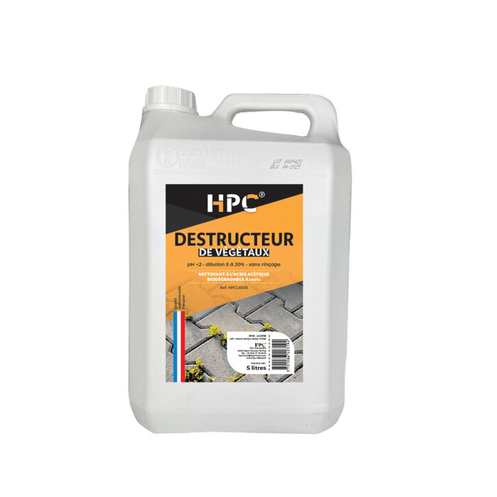 Destructeur de végétaux - HPC - biocontrôle zéro phyto – acide acétique biodégradable 100% – 5L