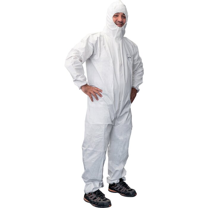 Combinaison de protection jetable - A cagoule - Type 5/6 – Blanc-3