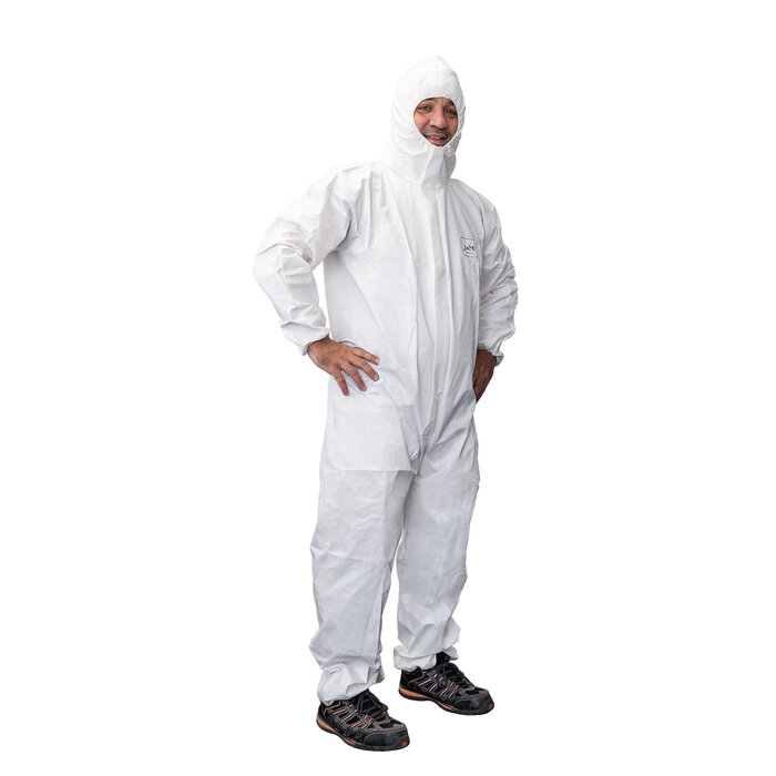 Combinaison de protection jetable - A cagoule - Type 5/6 – Blanc-2