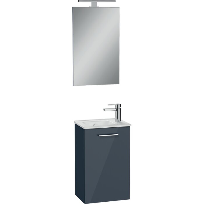 Meuble lave-main avec miroir - SIDER - Socoa - Anthracite - Une porte 