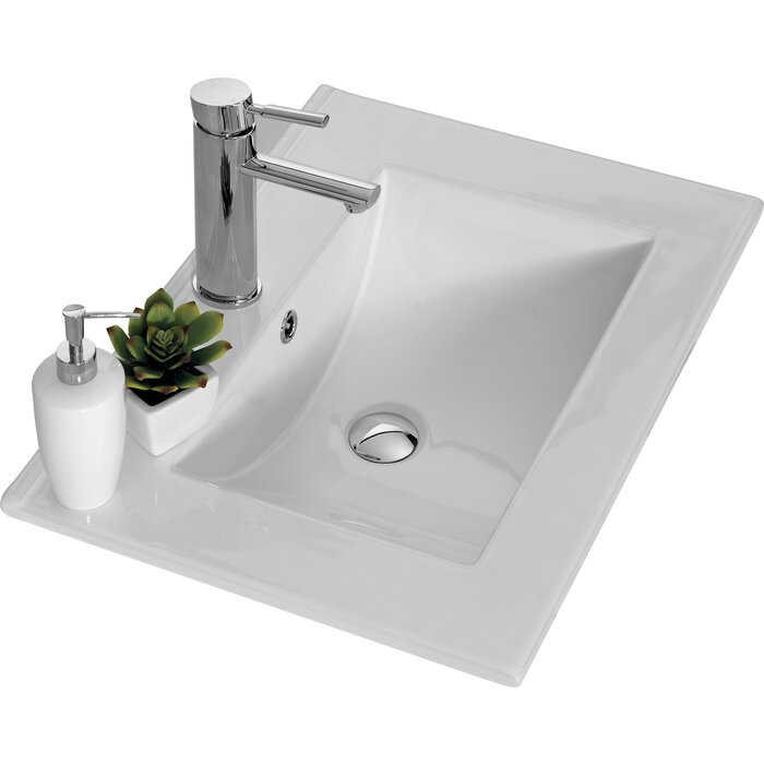 Plan vasque céramique – NEOVA – PRIMO SP – 610 x 460 mm – Blanc-1