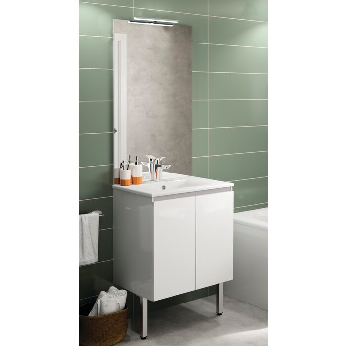 Ensemble meuble salle de bains – NEOVA – Primo SP – L.600 mm – Blanc Brillant-2