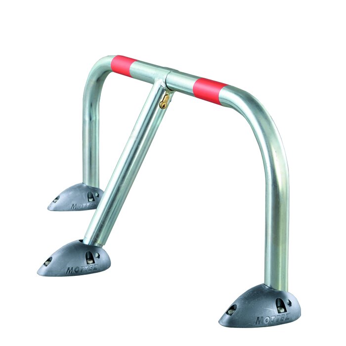 Barrière de parking rabattable – MOTTEZ – Acier zingué – Cylindre européen – 94 cm