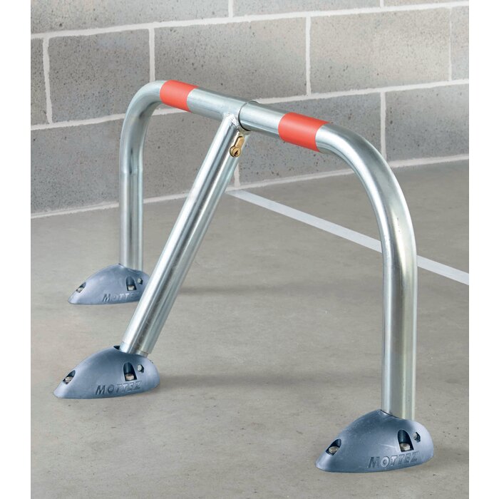 Barrière de parking rabattable – MOTTEZ – Acier zingué – Cylindre européen – 94 cm-2
