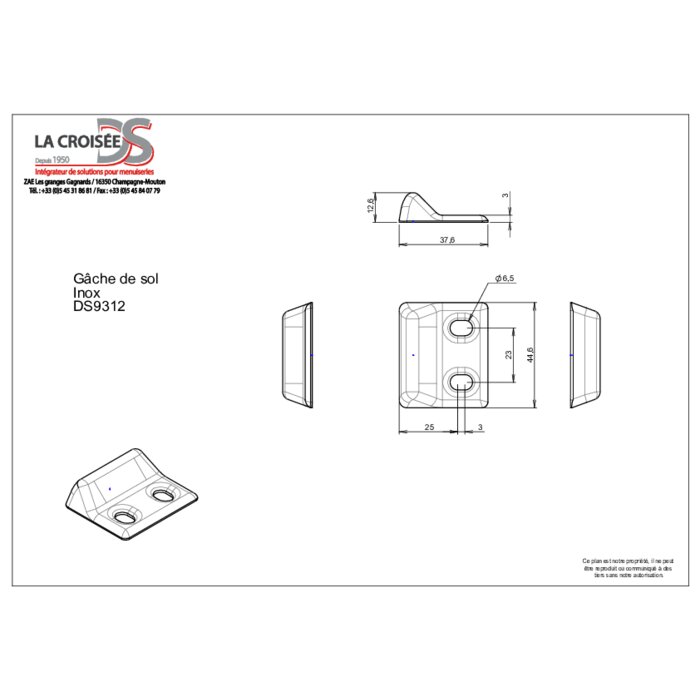 Gâche de sol - LA CROISEE - Inox-1