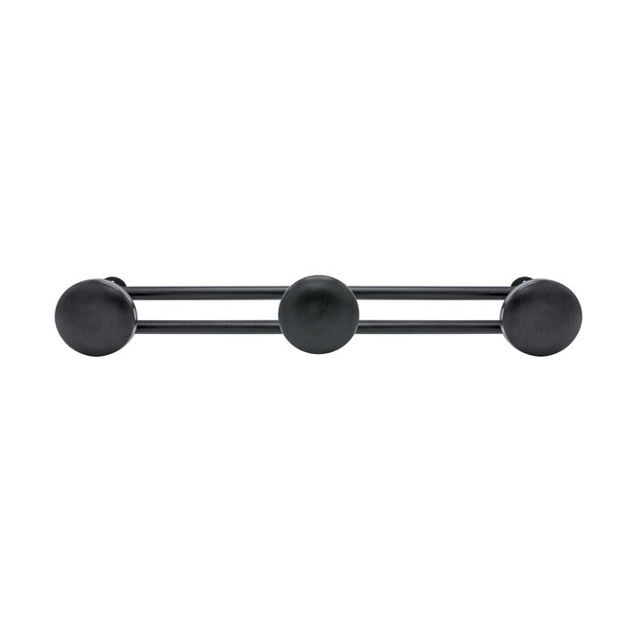 Patère champignon – CIME – 3 têtes rondes – Acier noir mat – Style industriel-1