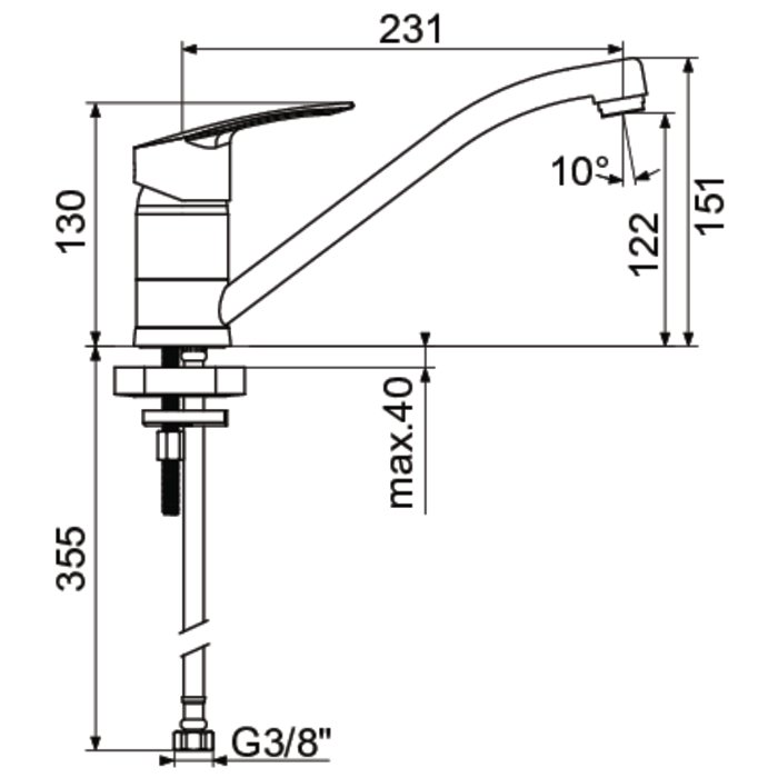 Mitigeur évier - SIDER - Prima - Bec orientable -1