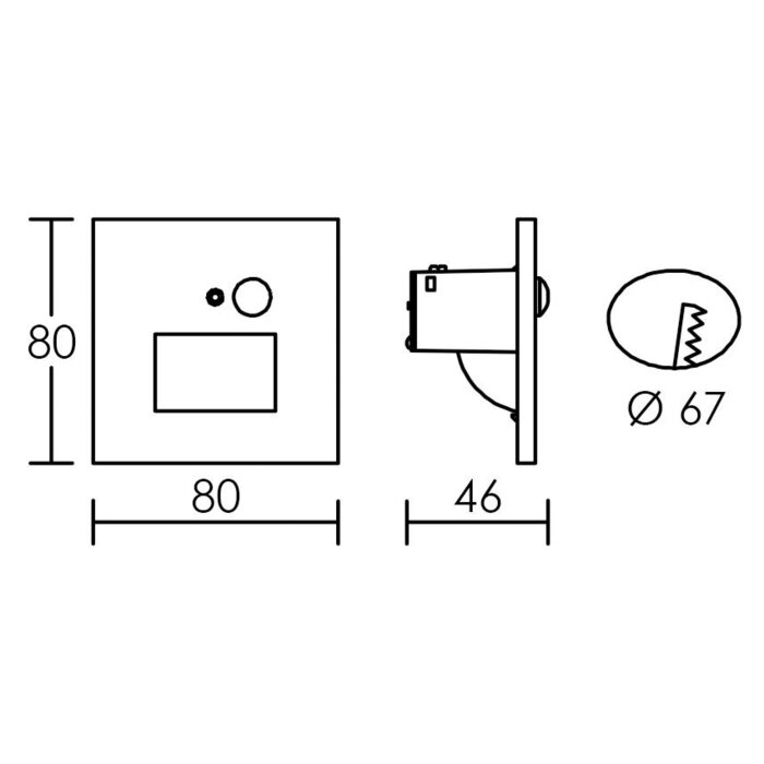 Détecteur de présence - ARIC - Wall Carre - 3CCT 2W Sensor -1