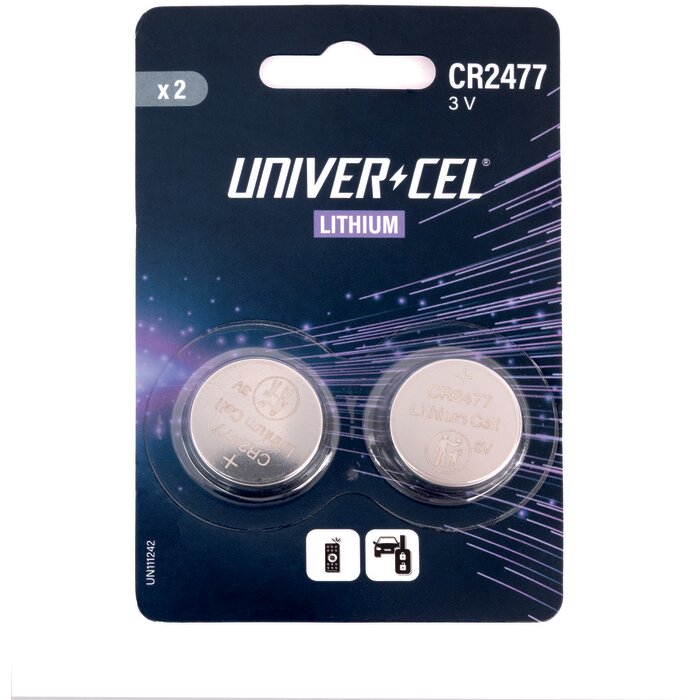 Pile bouton lithium – UNIVERCEL – CR2477 – 3 V – Vendu par 2-2