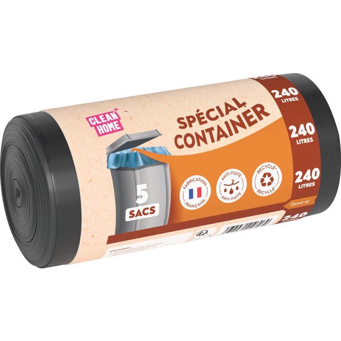 Sacs poubelle pour container - PEBD noir - 240 L – 25 µm-1